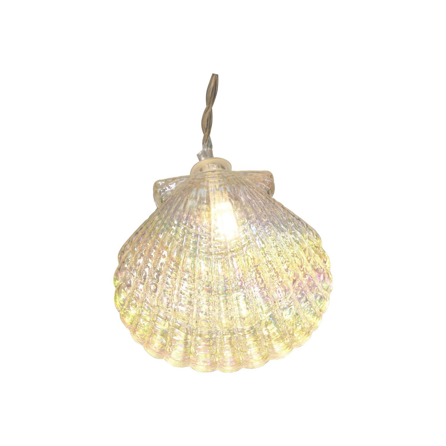 10-Count Battery Operated Warm White LED Iridescent Seashell String Lights, by EZ-Illuminations