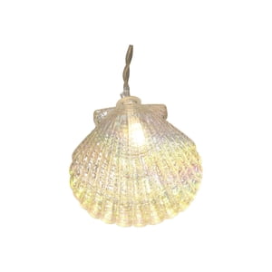 10-Count Battery Operated Warm White LED Iridescent Seashell String Lights, by EZ-Illuminations