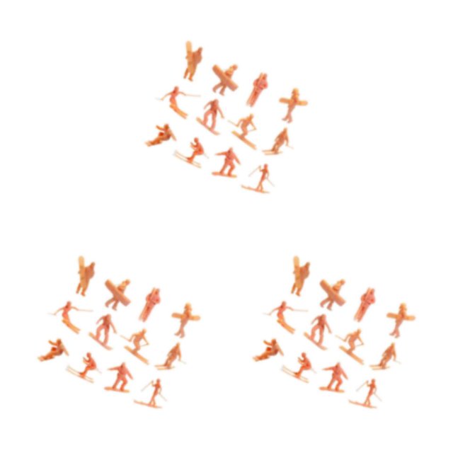 maskred Skiing Figures Resin Doll Model for Decoration Miniatures Desk DIY Garden Skin 87th 3PCS