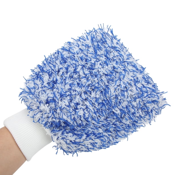 1 Paire Gants De Lavage Voiture Microfibre Double Face - Nettoyage Pneus & Carrosserie Avec Poignet Élastique Gant Polaire Corail Voiture