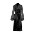 thumbnail image 4 of LSLJS Robe de Chambre en Soie Glacée pour Femmes, Mode, Couleur Unie, Manches en Maille Transparente, Nuisette Aguichant, Peignoirs Cadeaux pour Femmes, 4 of 8