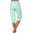 thumbnail image 3 of Joggers Raccourcis Femmes Pantalon Court Jambe Échancrée Grande Taille Polyester Pantalons Raccourcis pour Dames Pantalons Capris Style C-87 Vert TTG, 3 of 7