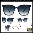 thumbnail image 2 of Womens Luxury Designer Inset Lens Metal Arm Horn Rim Plastic Fashion Sunglasses Blue Marble - Blue, 2 of 7