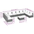 thumbnail image 4 of vidaXL 11 Piece Garden Lounge Set with Cushions Poly Rattan Black, 4 of 5