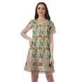 thumbnail image 1 of Moomaya Tenues d'Été Coton Flex Imprimées Robes Courtes pour Femmes Tenue Décontractée, 1 of 4