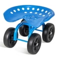 thumbnail image 1 of Costway Chariot de Jardin Roulant Siège de Travail Robuste avec Siège Pivotant à 360° et Hauteur Réglable Bleu, 1 of 10