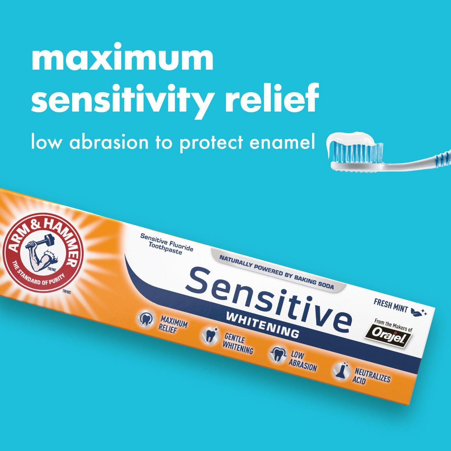 Arm & Hammer Sensitive Whitening Toothpaste, Fresh Mint, 120 ml