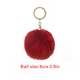 thumbnail image 1 of Fuzzy Ball Keychain Supple Comfortable Lovely Key Rings Adorable Practical Key Chains Women for Children Adults Elderly Students Wine Red 9cm, 1 of 7