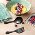thumbnail image 4 of Btomtd Stainless Steel Cutlery Set 304 Stainless Steel Spoon Fork With Box, Black, 4 of 5