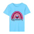 thumbnail image 4 of Meichang Hauts pour Femmes Chemise Tendance de la Saint-Valentin Hauts Mignons Imprimé Cœur Hauts de Vacances Manches Courtes Col Rond Décontracté Chandail Blouses, 4 of 5
