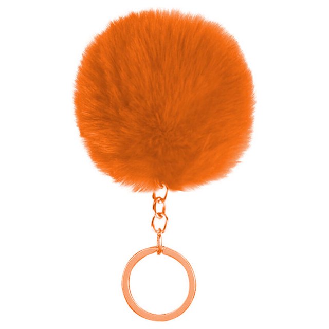 Fuzzy Ball Keychain Supple Comfortable Lovely Key Rings Adorable Practical Key Chains Women for Children Adults Elderly Students Orange 5cm