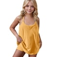 thumbnail image 1 of lcziwo Robe de Tennis d'Entraînement pour Filles avec Shorts, Bretelles Spaghetti, Combinaisons Courtes, Robes Décontractées d'Été Sans Manches, Combinaisons Jaunes, Ropa de Verano Para Mujer, 1 of 2