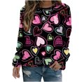 thumbnail image 2 of Qertyioot Chandail de la Saint-Valentin pour Femmes, Blouse à Manches Longues Imprimée Col Rond Tunique Décontractée, 2 of 5