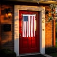 thumbnail image 4 of Lighted American Flag Decor, Lighted Rag American Flag Banner, 2026 New Patriotic Wall Hanging, Retro American Ribbon Flag for Outdoor Porch Decoration, Decorative Flag Banner, White, 4 of 8