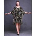 thumbnail image 4 of Bimba Feuilles Femmes Court Plage Caftan Tenue de Plage Bikini Couvre-Maillot Robe Midi-TG-3X, 4 of 5