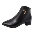 thumbnail image 1 of XZNGL Ladies Fashion Casual Solid Color Pointed Toe Thick Heel Ankle Boots, 1 of 9