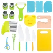Kids Cooking Cutter Set Kids Knife Toddler Cutter Plastic Cake Fruit Knives Children DIY Peeler Tools Kitchen Accessories
