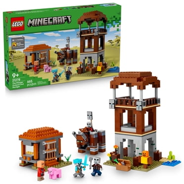 LEGO Minecraft L’Avant-Poste du Pillard et le Ravageur, Cadeau de Jouet de Construction pour Amateur de Jeu Vidéo 21278