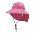 thumbnail image 1 of MIASHUI Chapeau de Soleil de Plage Extérieur Ajustable pour Tout-Petits, UPF 50+, Bob à Rabat de Nuque, Rose, Taille Unique, 1 of 1