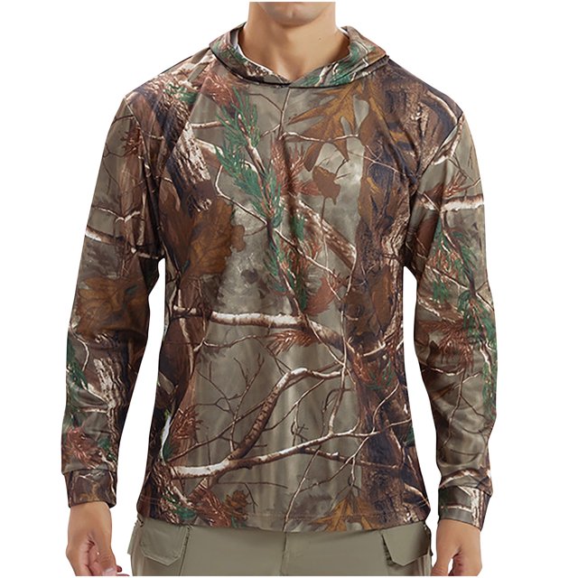 Yuyuzo Chandails en Molleton à Capuche pour Hommes Protection Solaire Manches Longues Séchage Rapide Randonnée Pull-Over