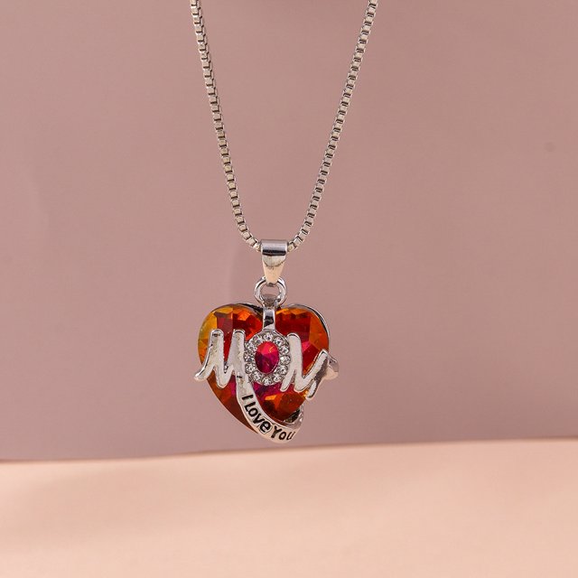 Nvzi Mother's Day Gift Ideas - Mothers Day Necklace for Mom Mothers Day Gifts for Mom from Son Gifts for Her Mom Gifts for Mothers Day Grandma Mothers Day Gift(Red)