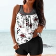thumbnail image 1 of UPPADA 2 Piece Full Coverage Swimsuits for Women Floral Athleti Crewneck Bathing Suits High Waisted Tummy Control Modest Swimwear Comfy Tankini Top with Shorts White,2xl, 1 of 6