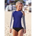 thumbnail image 5 of Charmo Women's Striped Rash Guard UPF 50+ Long Sleeve Swimsuit Top Swim Shirts, 5 of 5