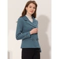 thumbnail image 3 of INSPIRE CHIC Caban à Revers Cranté à Double Boutonnage pour Femme Gris Bleu G, 3 of 6