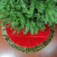 thumbnail image 1 of Northlight 48" Red Velveteen with Cheetah Print Border Christmas Tree Skirt, 1 of 2