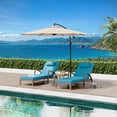 thumbnail image 2 of Gaderth Set of 2 Patio Chaise Lounge Chairs, Rattan Folding Outdoor Recliners with 5-Position Backrest, Cushions, Pillows and Wheels for Poolside, Deck, Porch, Backyard, 2 of 7