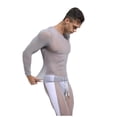thumbnail image 1 of Mesh Transparent High Elastic Mens Fitness Running Cycling Sports Training Tights Long Sleeves for Performance Training, 1 of 2