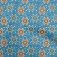 thumbnail image 1 of oneOone Cotton Flex Medium Blue Fabric Asian Kilim Craft Projects Decor Fabric Printed By The Yard 40 Inch Wide, 1 of 5