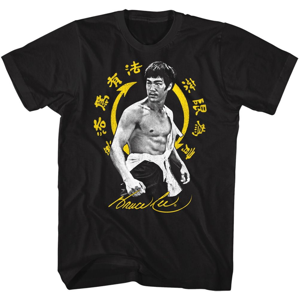 Bruce Lee T-Shirt pour Adulte Noir à Symbole Lumineux