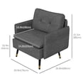 thumbnail image 3 of HOMCOM Accent Chair with Tufted Back Cushion and Steel Legs for Living Room, 3 of 10
