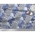 thumbnail image 3 of Soimoi Velvet Fabric Check & Texture Print Fabric by The Yard 58 Inch Wide, 3 of 4