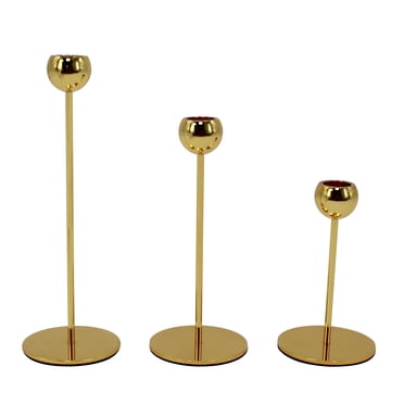 Mainstays Gold Taper Candle Holder Set, 3-piece