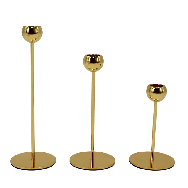 Mainstays Gold Taper Candle Holder Set, 3-piece