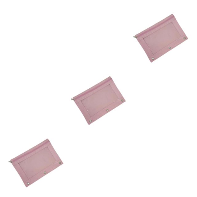 Decodeary Durable Pouch For Organizing Documents In Office Portable Zippered Pouch Light Pink 3Set