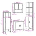 thumbnail image 4 of vidaXL 4 Piece Bathroom Furniture Set Black Engineered Wood, 4 of 5