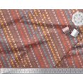 thumbnail image 3 of Soimoi Brown Silk Fabric Diagonal Arrow Decor Fabric Printed Yard 42 Inch Wide, 3 of 3