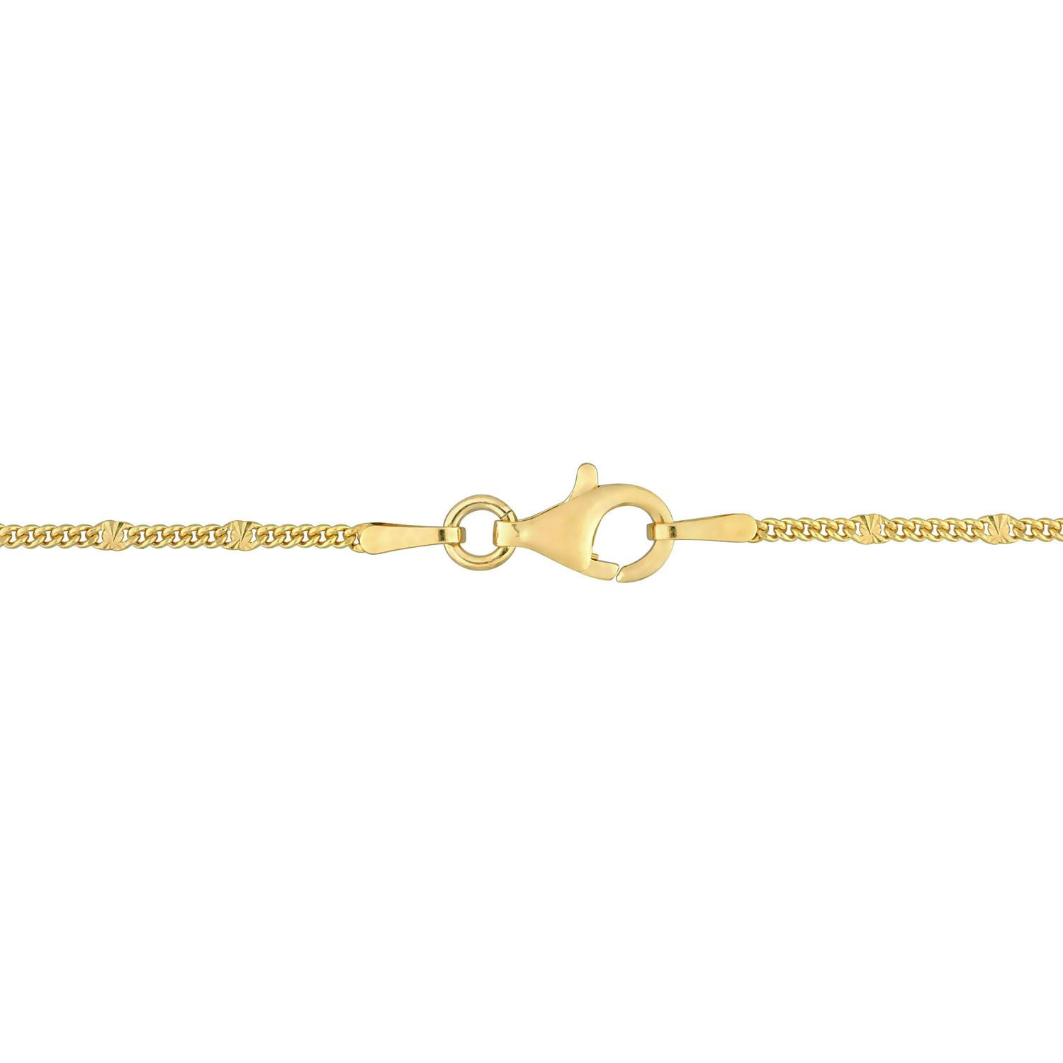 Collier chaîne à gourmette de Miabella en argent sterling plaqué en or jaune 18K