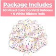 thumbnail image 2 of PinesC 60 PackRainbow Confetti Balloons w/Ribbon | Rainbow Balloon | Party Balloons | Helium Balloons | Multi Colored Balloons | Birthday Balloons|Bright Balloons, 2 of 5