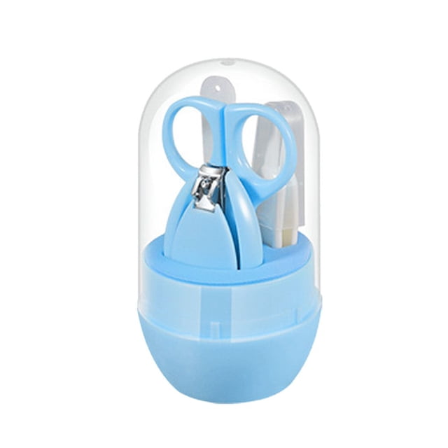 ziyahi 4pcs Baby Nail Care Set Infant Nursing Manicure Nails Trimmer Scissors Clippers with Cartoon Animals Storage Box
