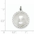 thumbnail image 2 of Sterling Silver Rhodium-plated Holy Communion Disc Charm QC2393 (25mm x 20mm), 2 of 2