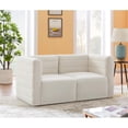 thumbnail image 3 of Meridian Furniture Quincy Canapé Modulaire en Velours Crème, 3 of 27