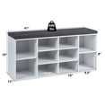 thumbnail image 4 of Gymax Banc d'Entrée Rembourré pour Rangement de Chaussures, Organisateur à 10 Cubes, Banc Réglable, Blanc, 4 of 10