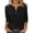 168-Noir, variante sur Craaazy T-Shirts Décontractés pour Femmes à Manches 3/4 avec Boutons et Col en V, Couleur Unie, avec Poche, pour Usage Quotidien au Printemps et en Été