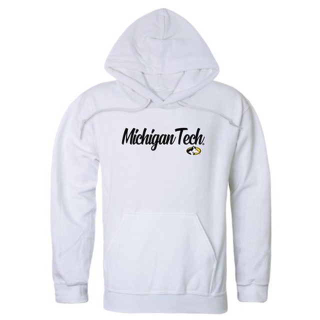 W Republic Products 558-341-WHT-03 Michigan Technological University Script Hoodie, White - Large