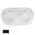 thumbnail image 1 of Ceramic Pet Bowl Set, Pet Double Bowls Separate Design Gold Height Easy To Clean  For Dogs For Kittens For Cats White [Cheongsam Meow] White Background, 1 of 8