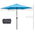 thumbnail image 3 of Outsunny Parasol de Terrasse Rond 8,5 Pi en Aluminium Bleu, 3 of 10